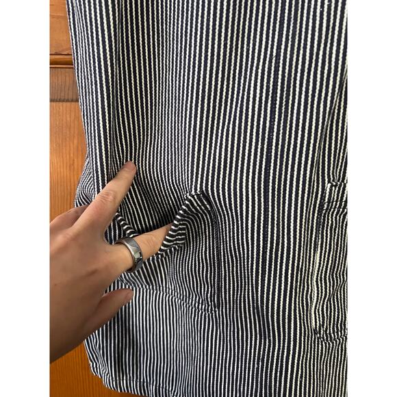Roxy Women's Striped Overall Pinafore Dress Navy White Cotton Casual Size XS - Picture 5 of 14